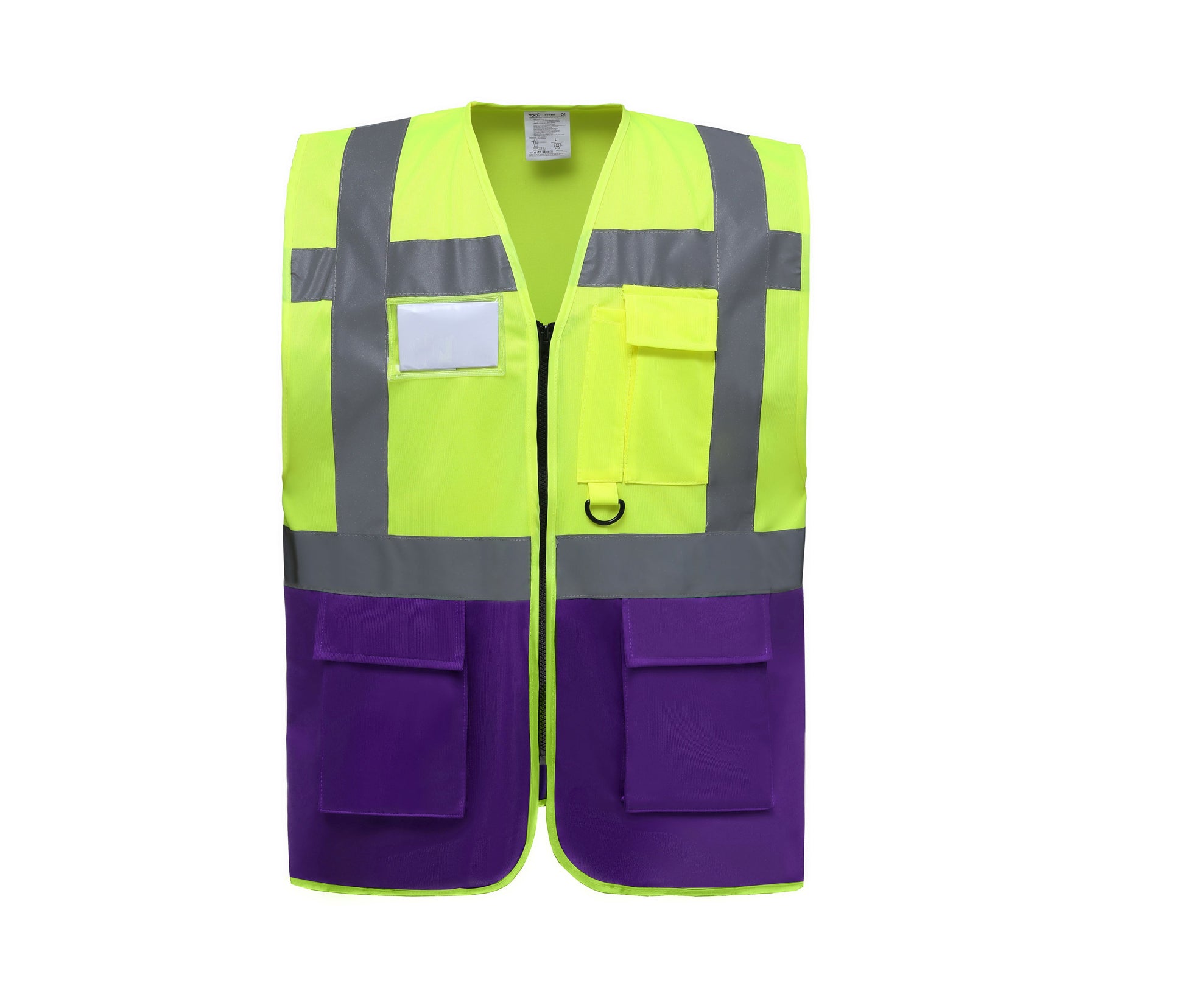 Gilet Multi-Fonction Haute Sécurité - Hi Vis Yellow/purple