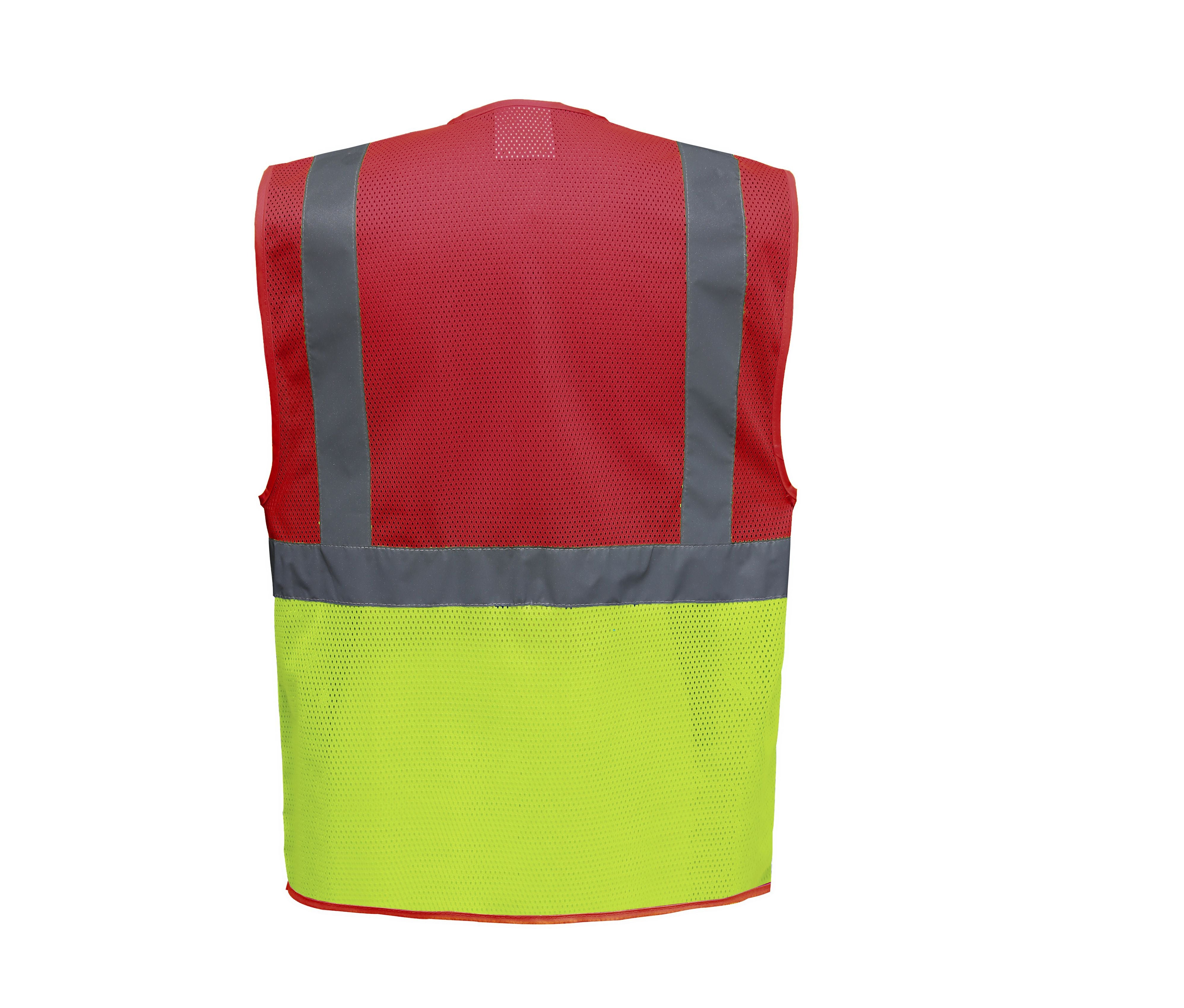 Gilet Haute Visibilité Maille Filet - Red/hi Vis Yellow