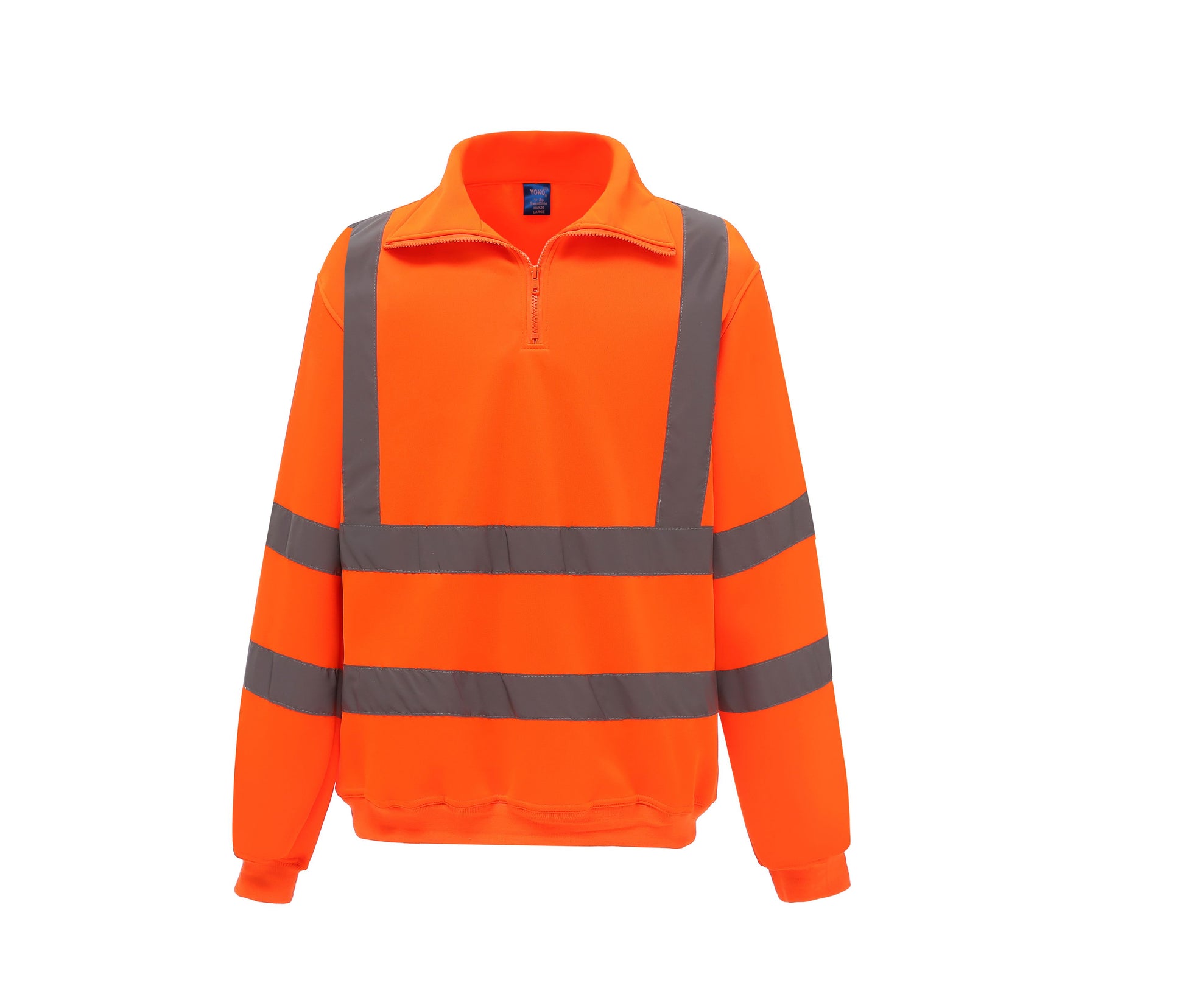 Sweat Col Zippé Haute Visibilité - Hi Vis Orange