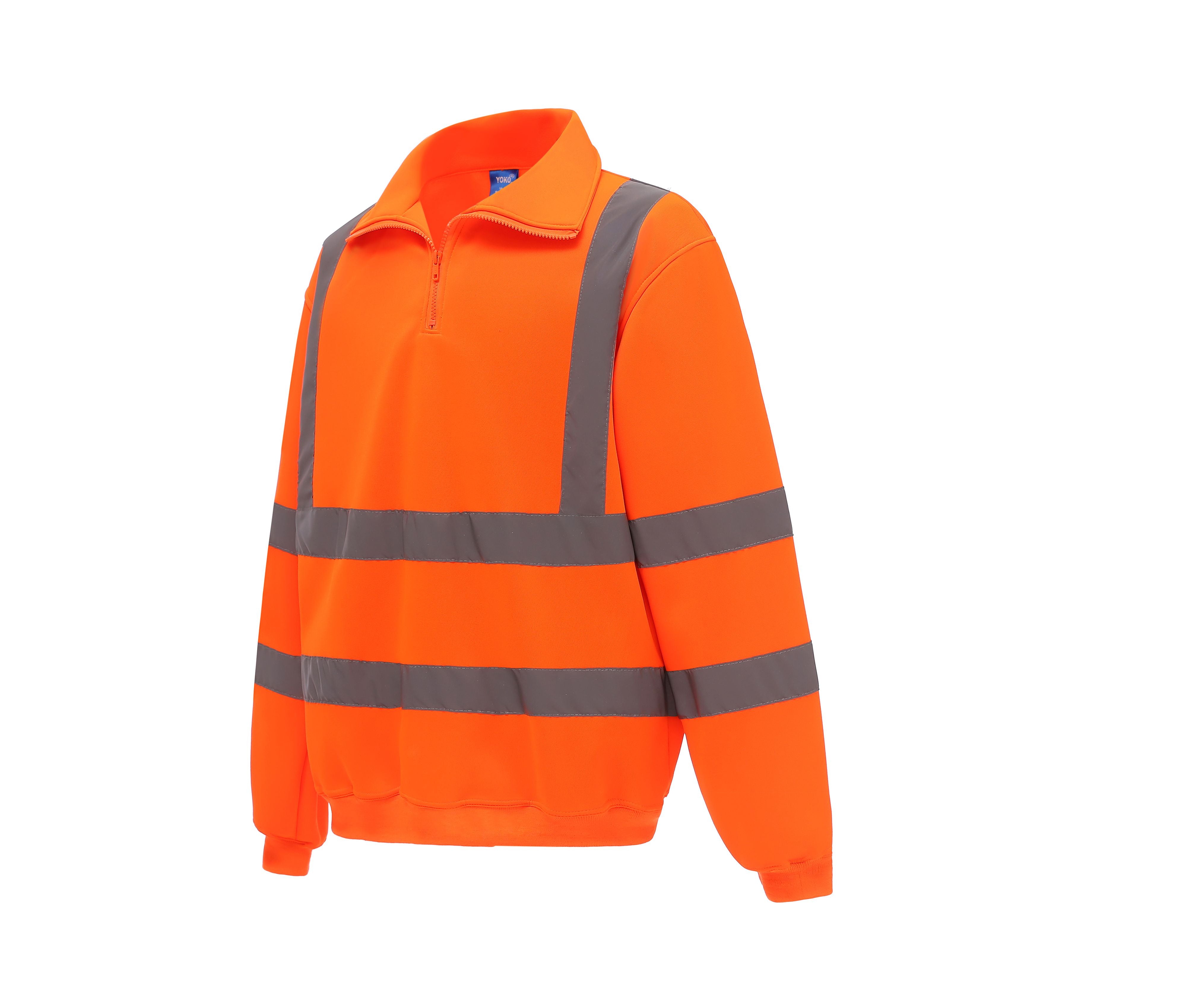 Sweat Col Zippé Haute Visibilité - Hi Vis Orange