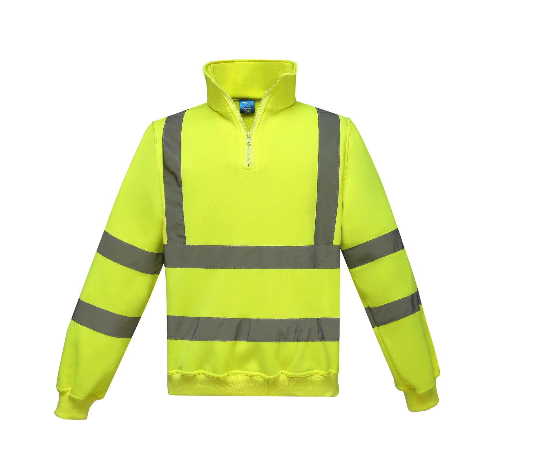Sweat Col Zippé Haute Visibilité - Hi Vis Yellow