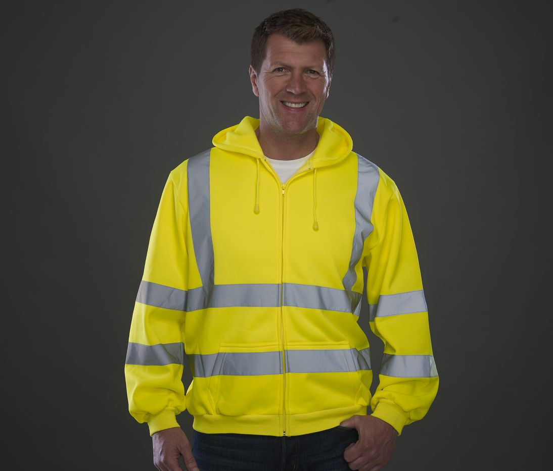 Sweat capuche zippé haute visibilité